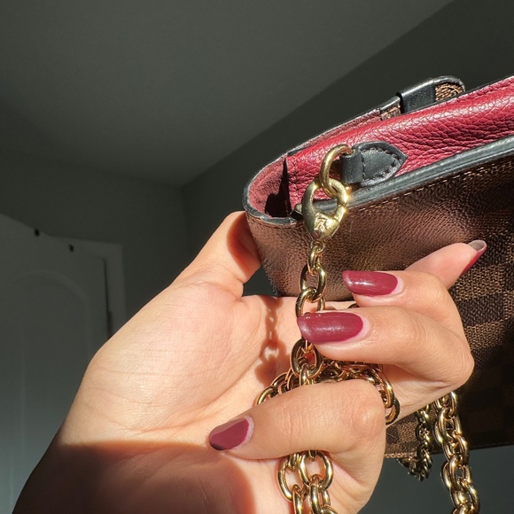 Louis Vuitton Vavin Chain Wallet Damier Ebene Bordeaux - Picture 13 of 14